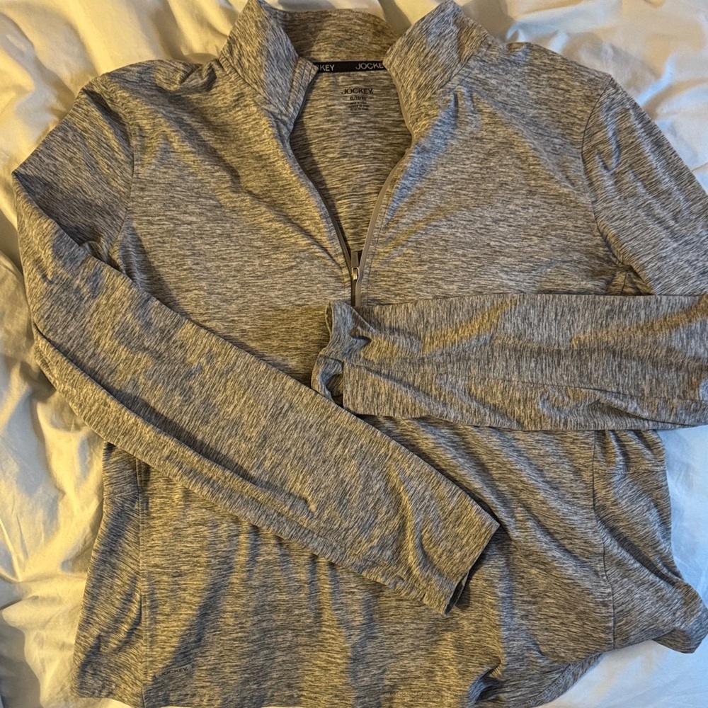 Jockey Heather Gray Zip-Up Sweater